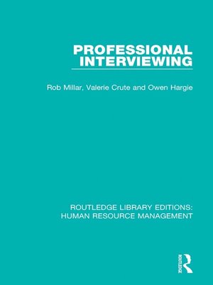 cover image of Professional Interviewing
